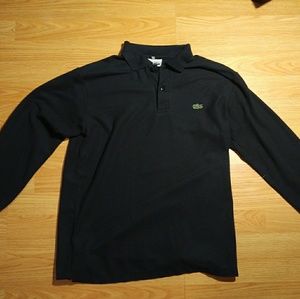 Lacoste long sleeve polo shirt. L black